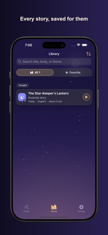 Bedtime Story AI: Sleep Tales iPhone screenshot