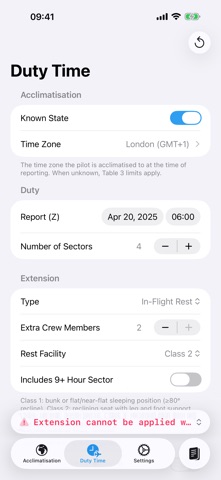 EASA FTL Calculator Screenshot 2 of 5