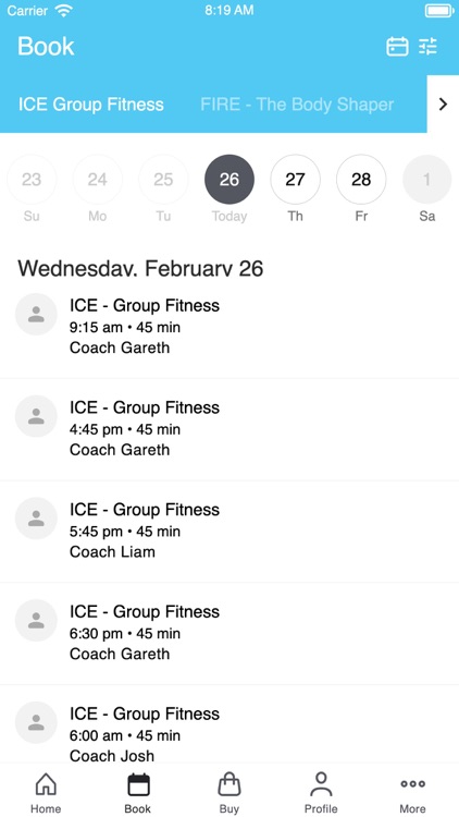 Transform Fitness Booking APP