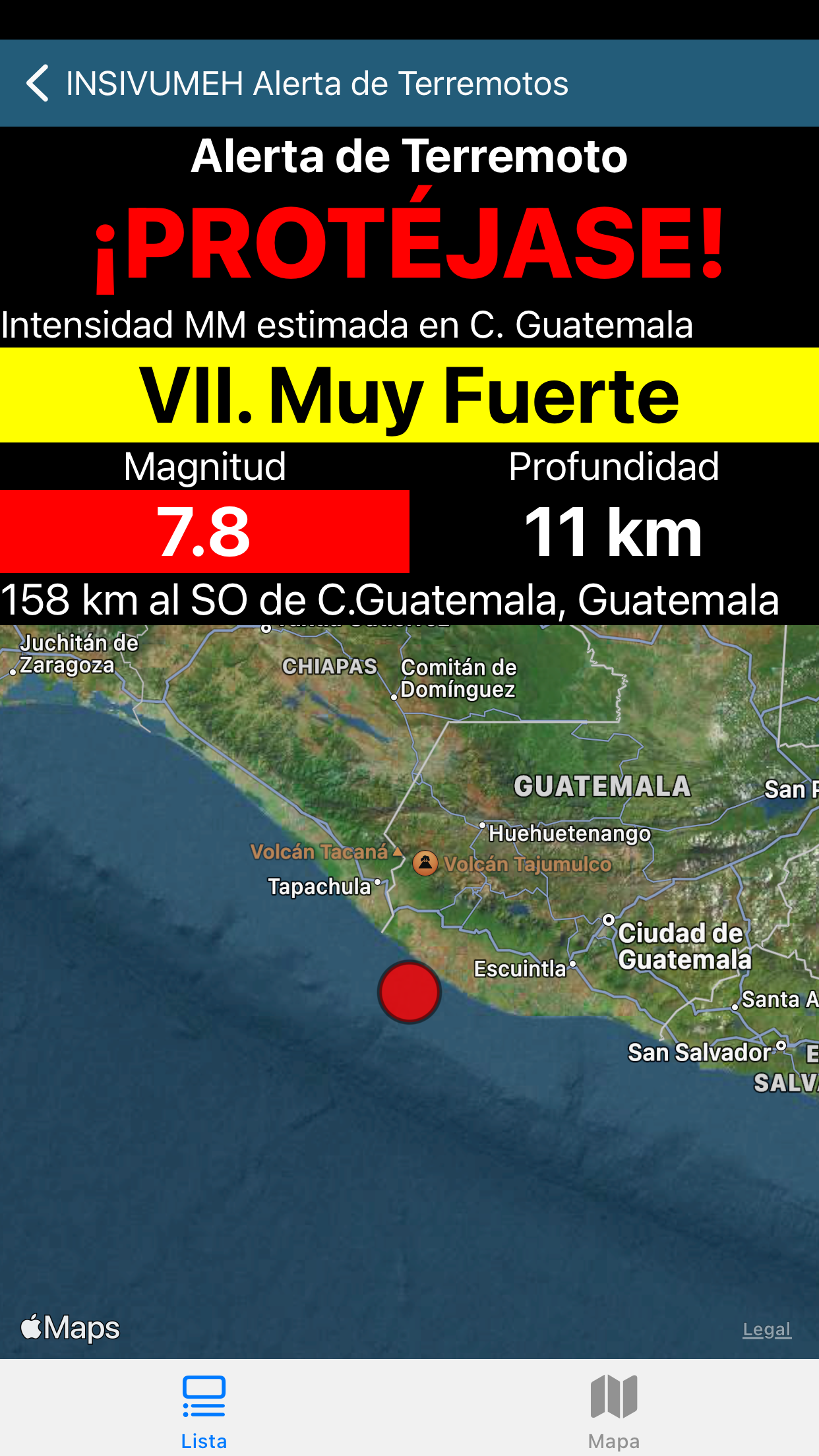 INSIVUMEH Alerta de Terremotos screenshot 1