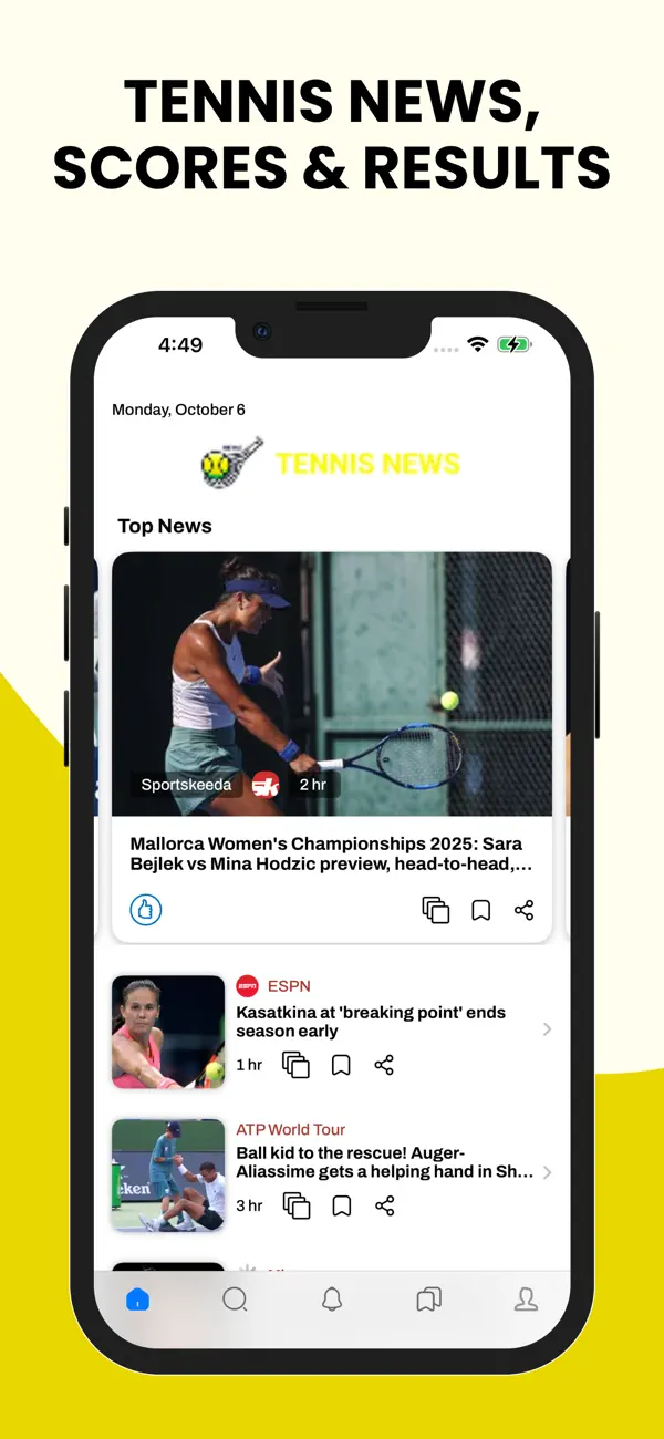 Screenshot #1 pour Tennis News, Scores & Results