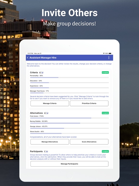 Definitive Choice iPad screenshot 5 - Productivity app
