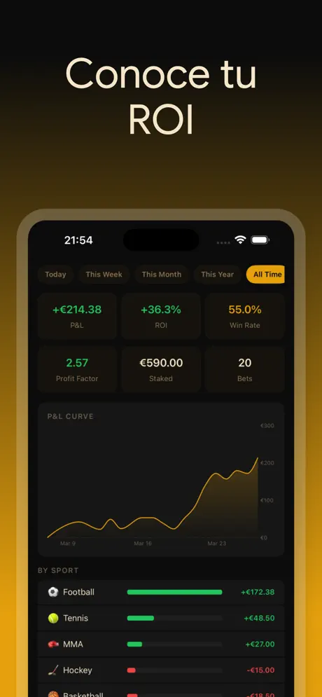 BetLog — Registro de Apuestas — captura de pantalla del iPhone 2