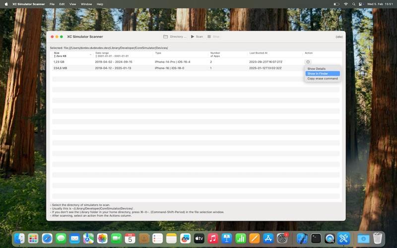 XC Simulator Scanner screenshot