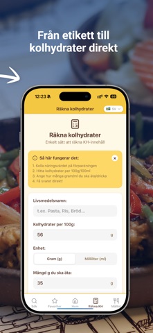 InstaCarb screenshot