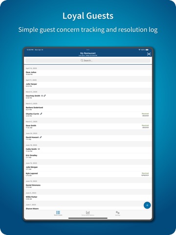 Loyal Guests - Manager iPad screenshot