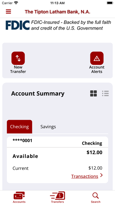 The Tipton Latham Bank NA Screenshot