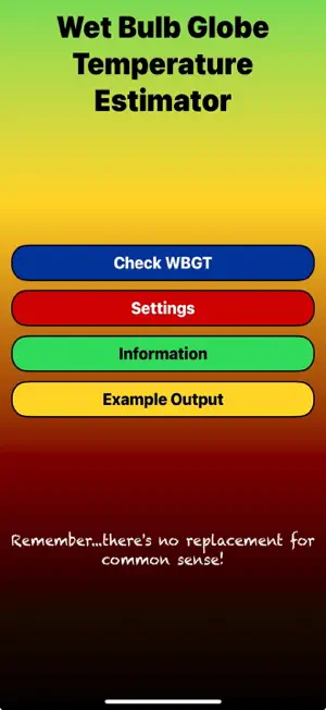WBGT Estimator screenshot 1