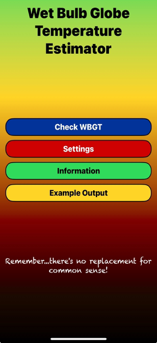 WBGT Estimator Screenshot 1 of 6