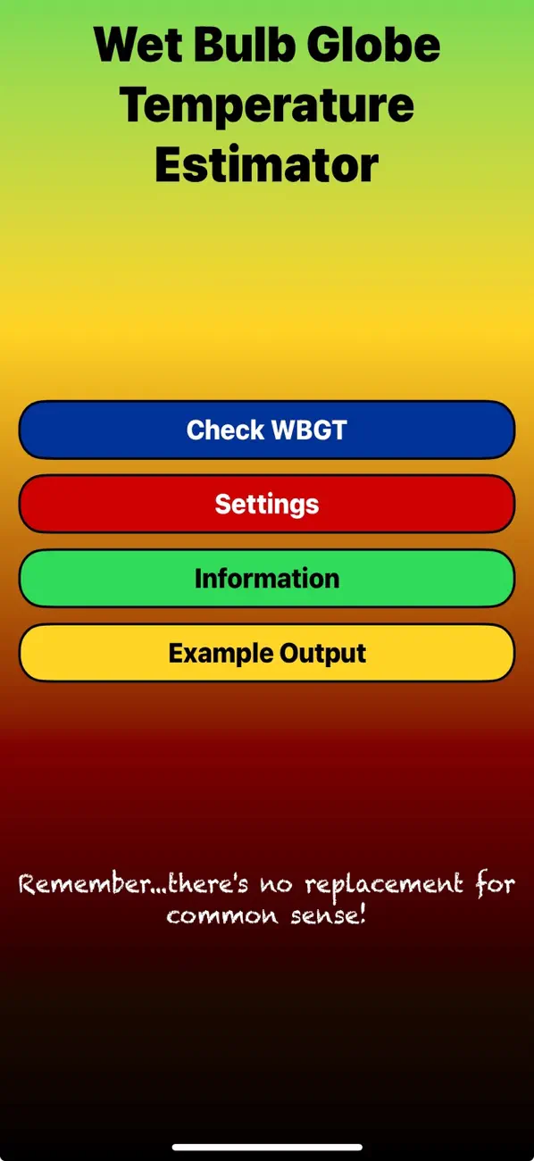Screenshot #1 pour WBGT Estimator