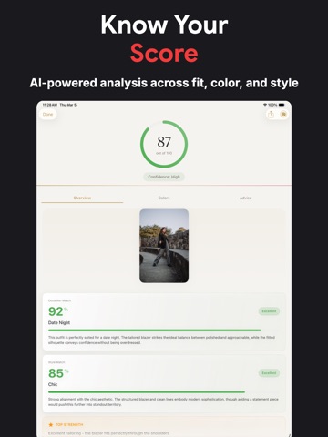Votique: AI Outfit Analyzer iPad screenshot