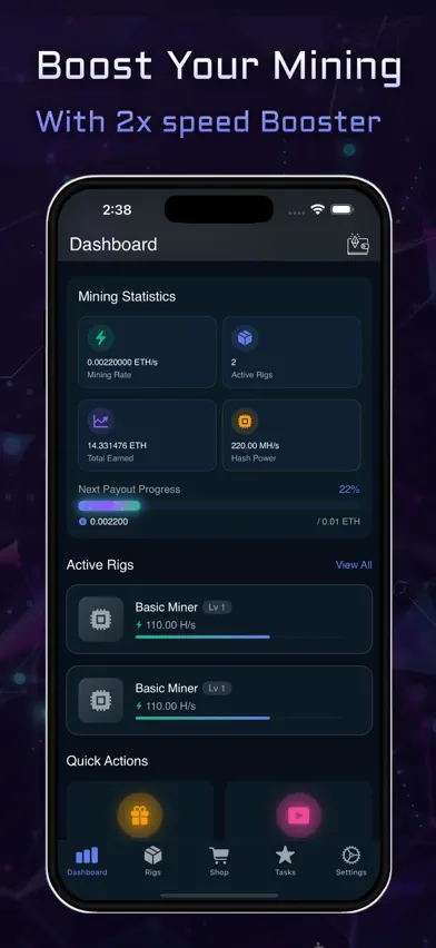Ethereum mining - ETH Miner screenshot 2