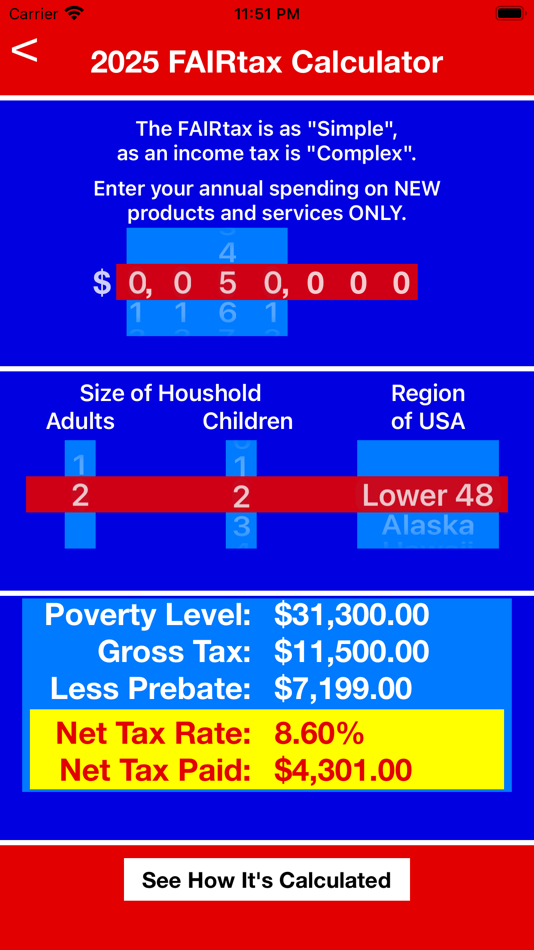 #2. FAIRtax Calculator (iOS) Podle: John Gaver