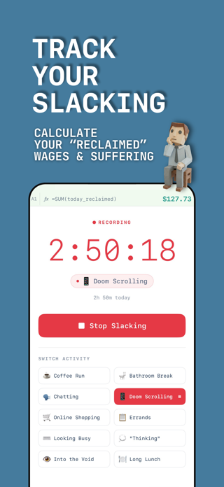Hardly Working: Slacking Timer Screenshot 2 of 8