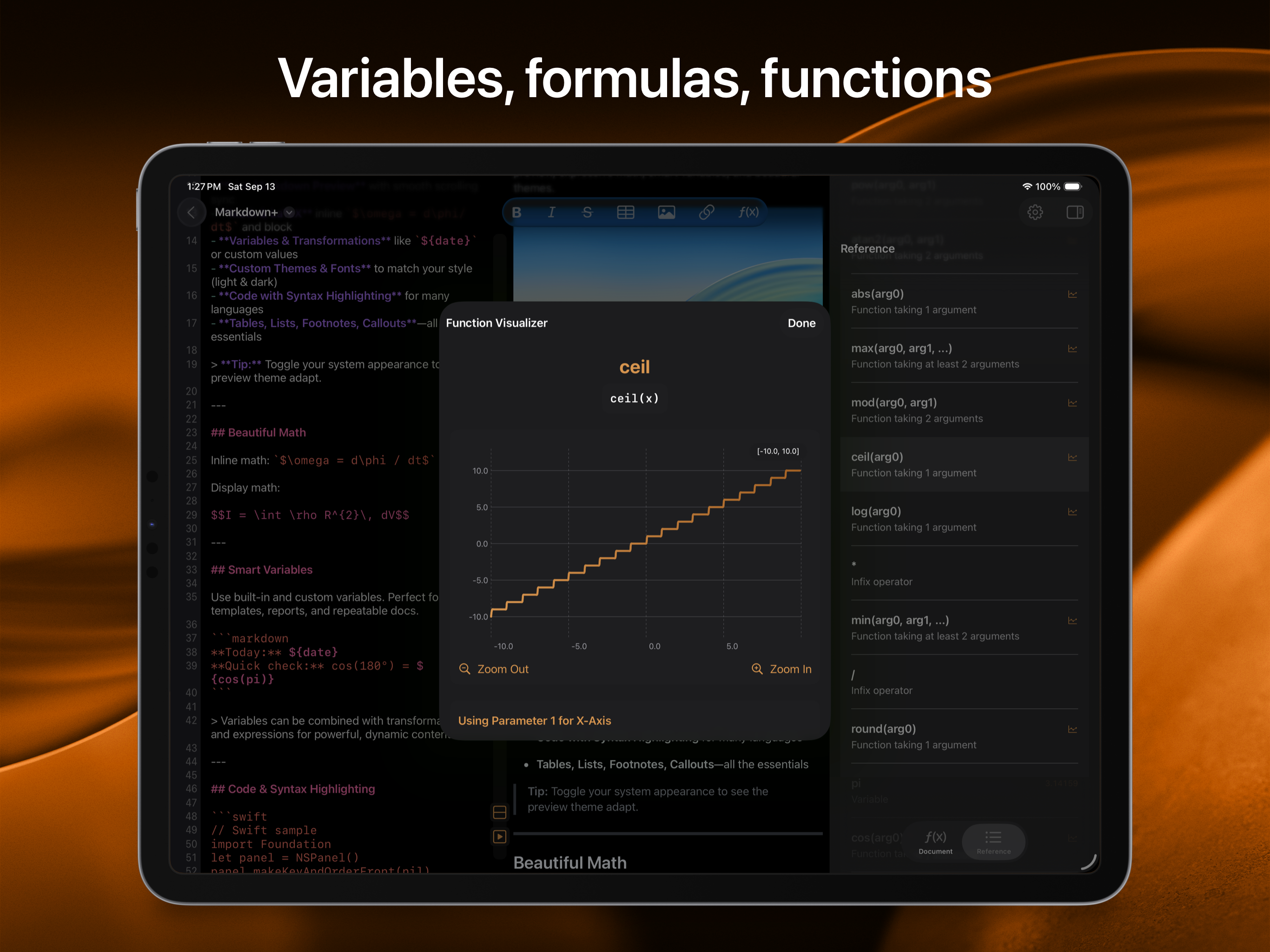 Markdown+ Text & Code Editor