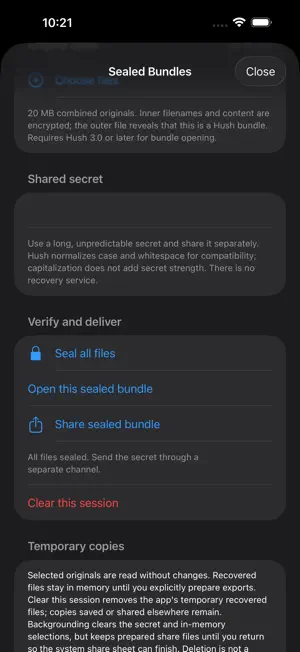 Hush Secret Text: Encryption screenshot 2