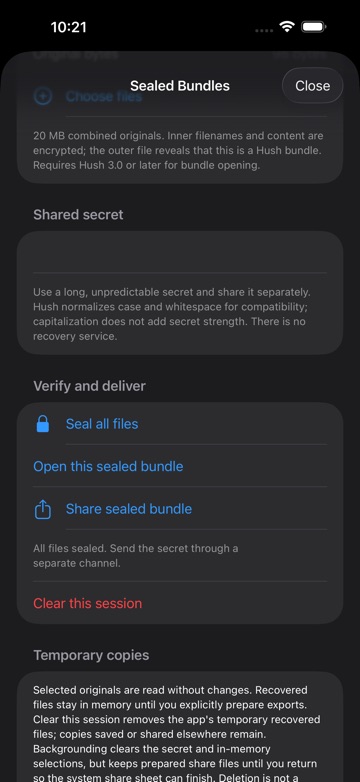 Hush Secret Text: Encryption screenshot 2