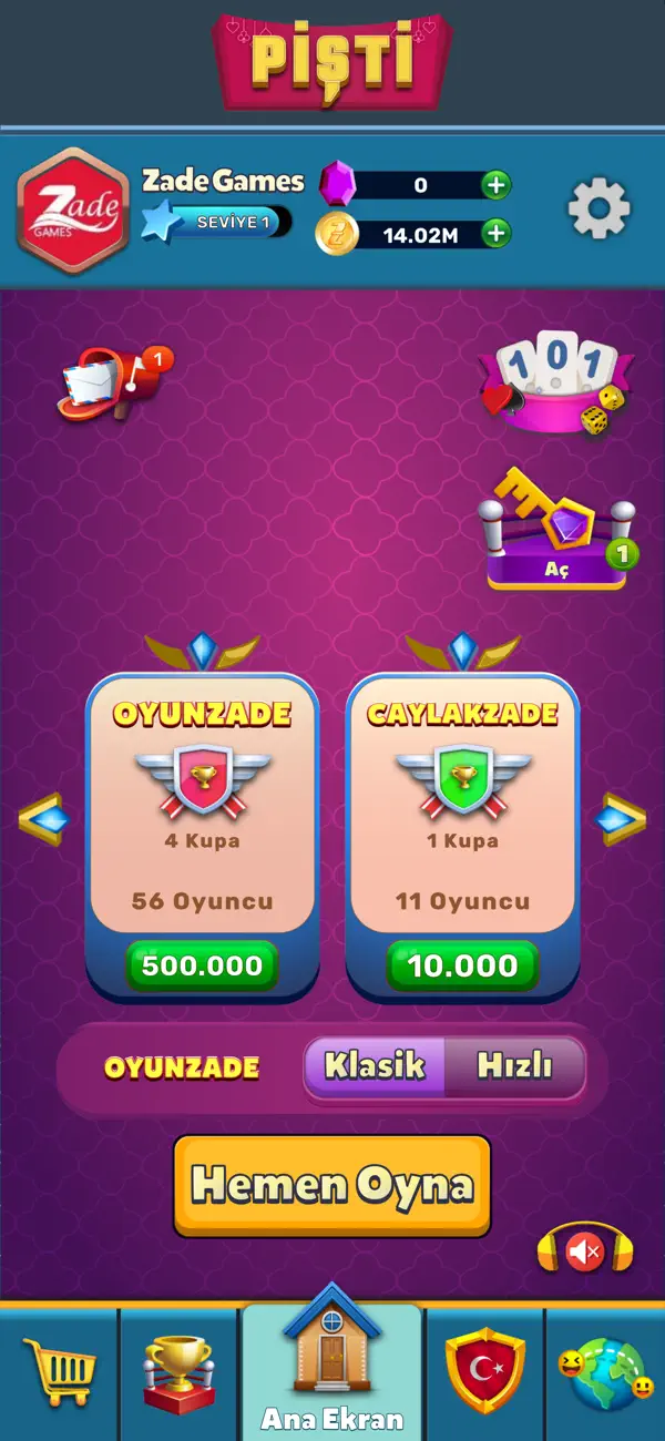 Screenshot #1 pour Pişti Zade Games
