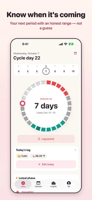 Cycle & Period Tracker: Rivula screenshot 1