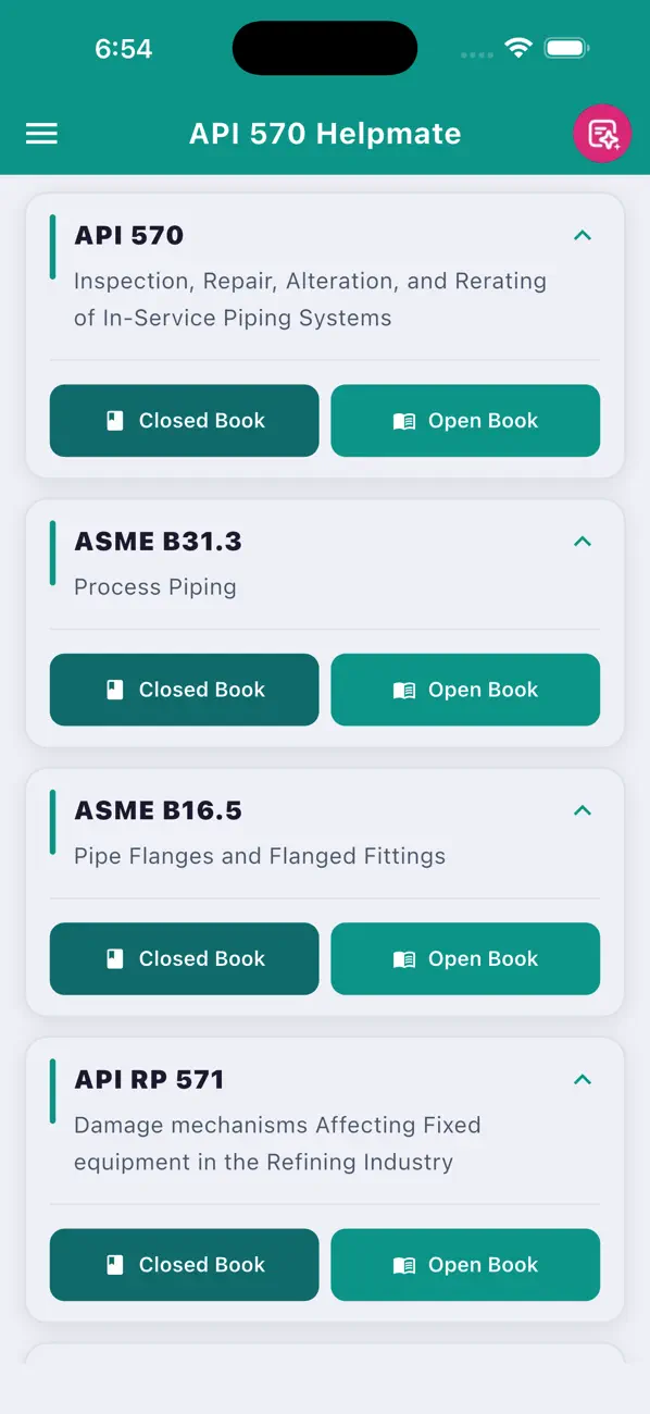 Screenshot #3 pour API 570 Helpmate