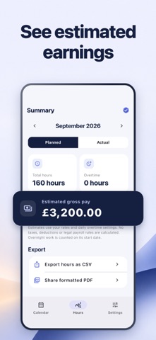 Hours Tracker: Shifts & Pay Screenshot 4 of 5