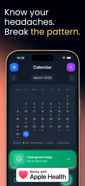 Migraine Tracker – HeadZero screenshot 1