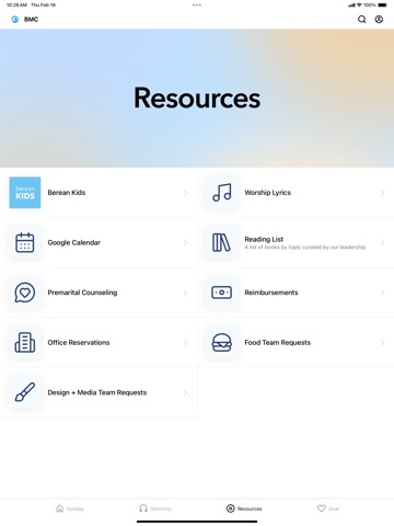 Berean Mission Church iPad screenshot