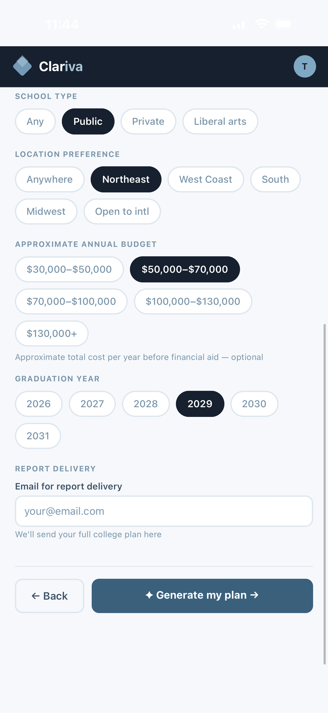 Clariva:College Planning