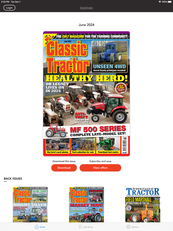 Classic Tractor iPad screenshot 1 - Lifestyle app