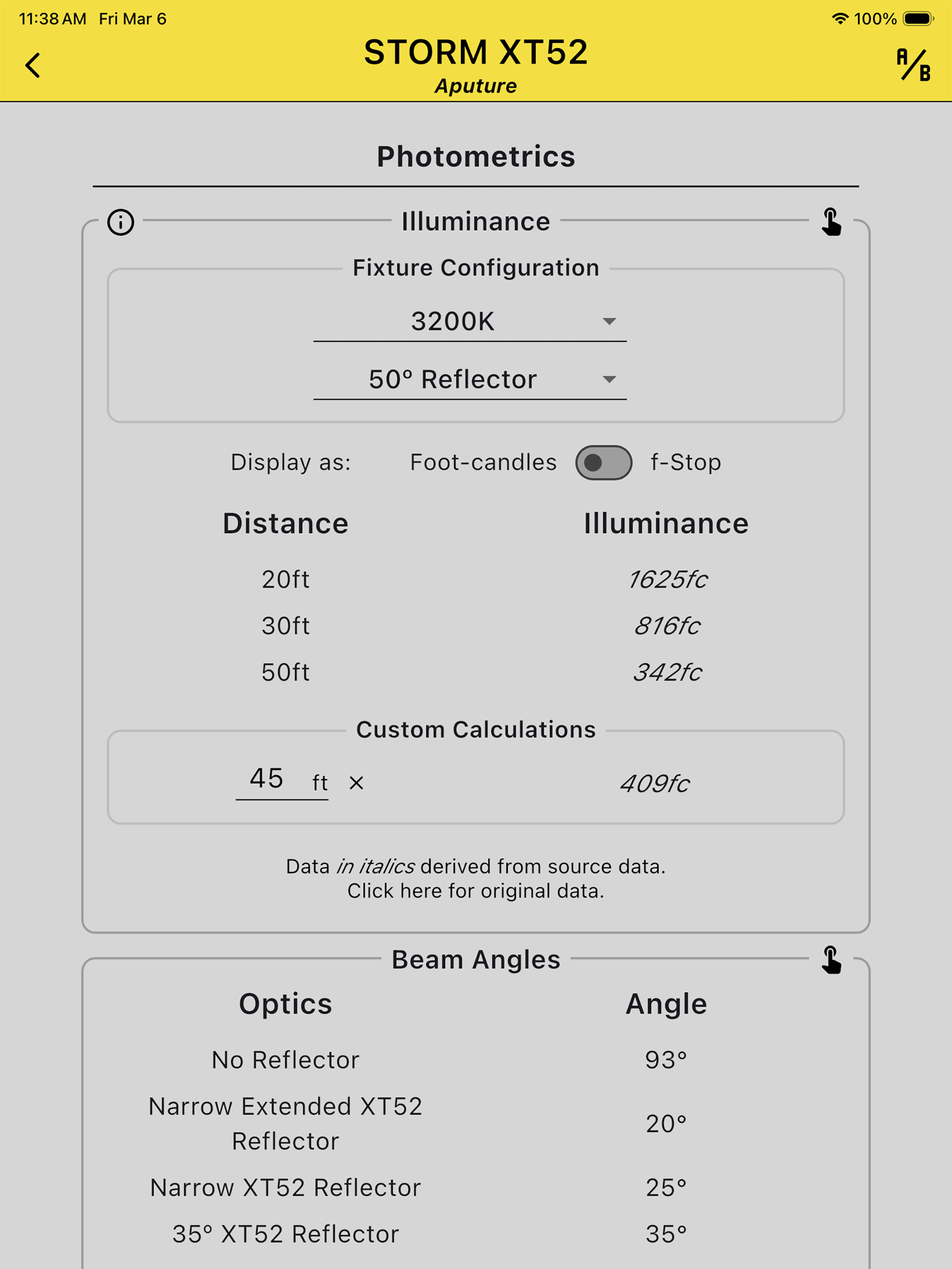 The Set Lighting App