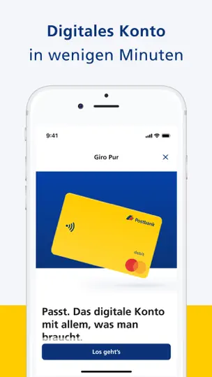 Screenshot von Postbank auf dem iPhone 9