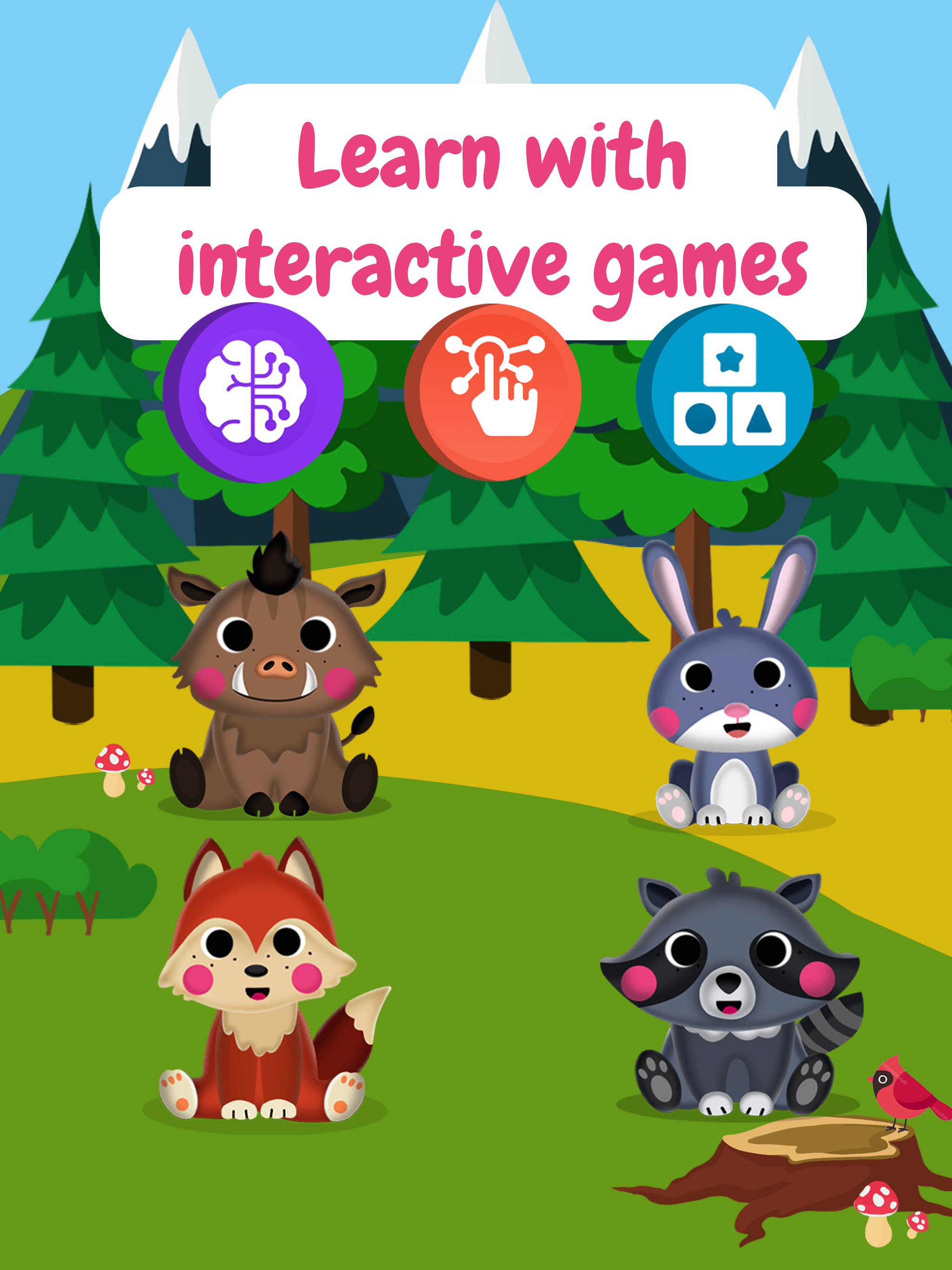 Animal sounds.Kids game.Baby