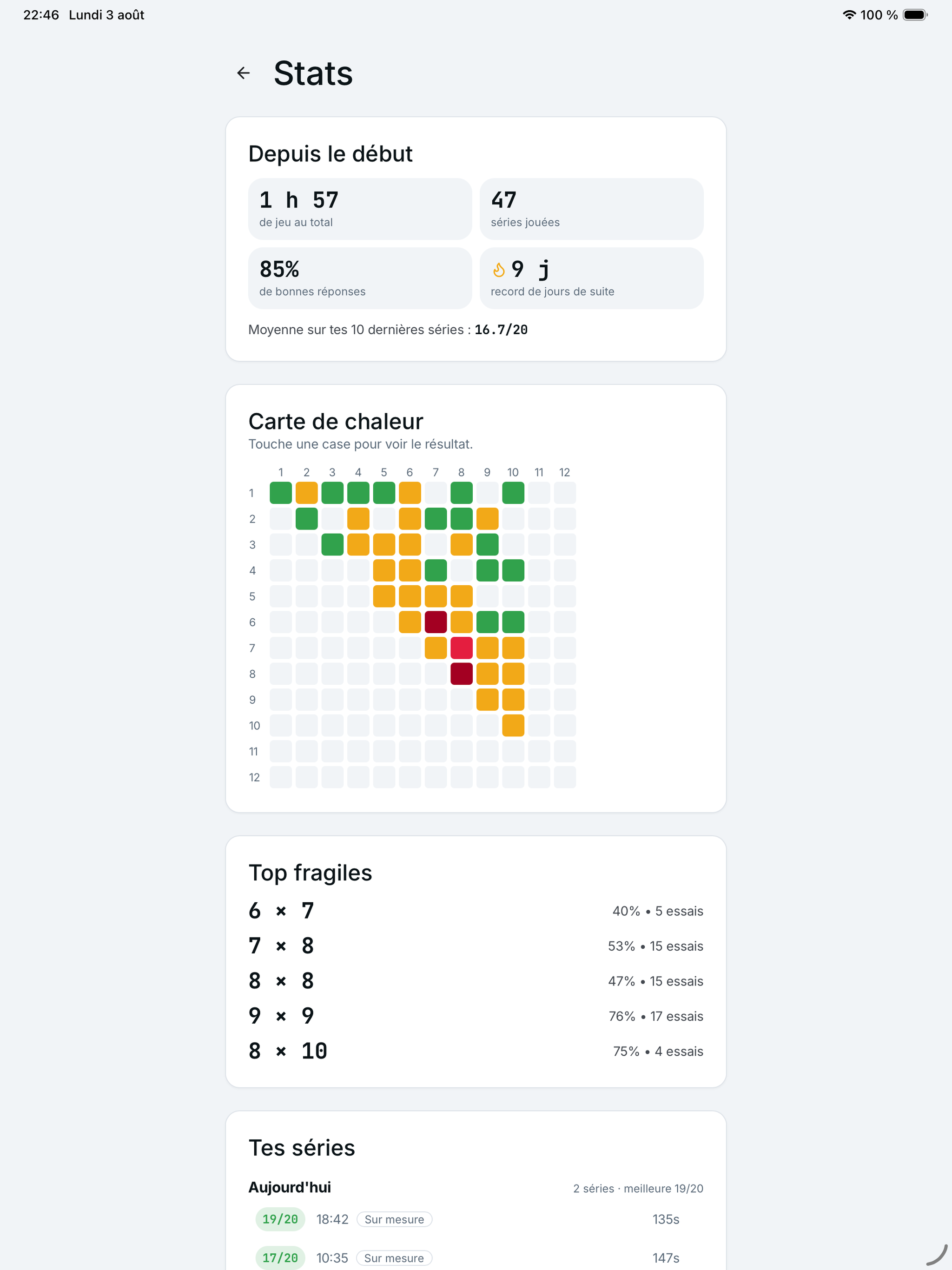 Multika: tables multiplication screenshot 10