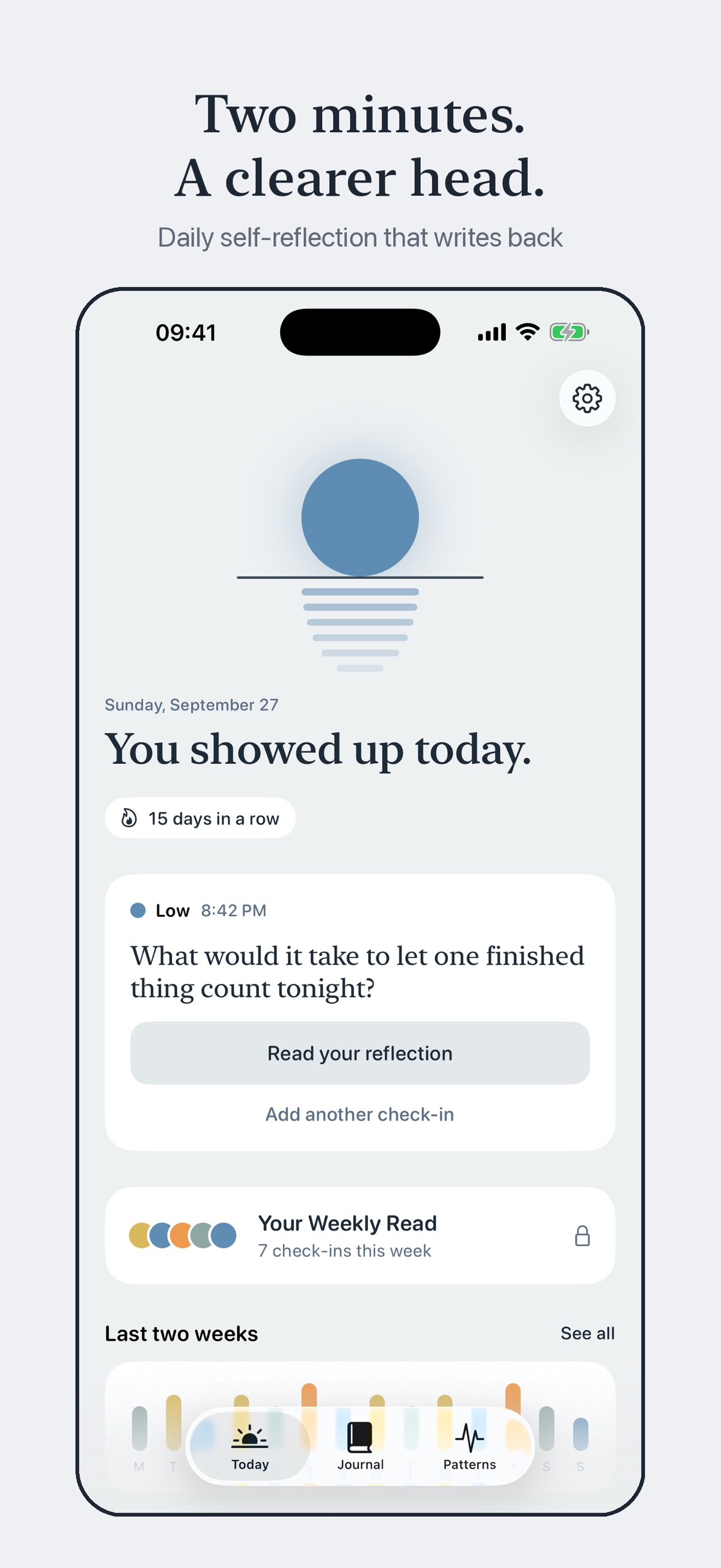 Screenshot 1 of Mirrorday: AI Journal