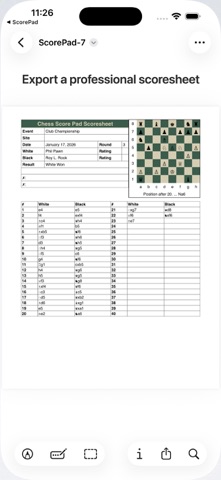 Chess Score Pad Screenshot 3 of 3