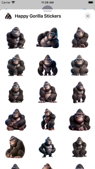 Screenshot #2 pour Happy Gorilla Stickers