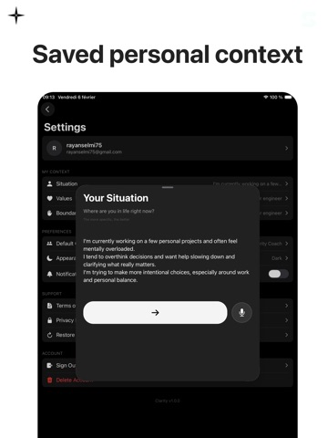 Clarity: AI Life Coach & Goals iPad screenshot