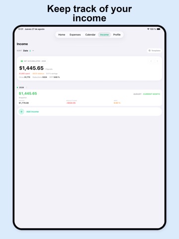 Expenses & Subscriptions iPad screenshot