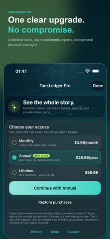 TankLedger: Aquarium Log iPhone screenshot
