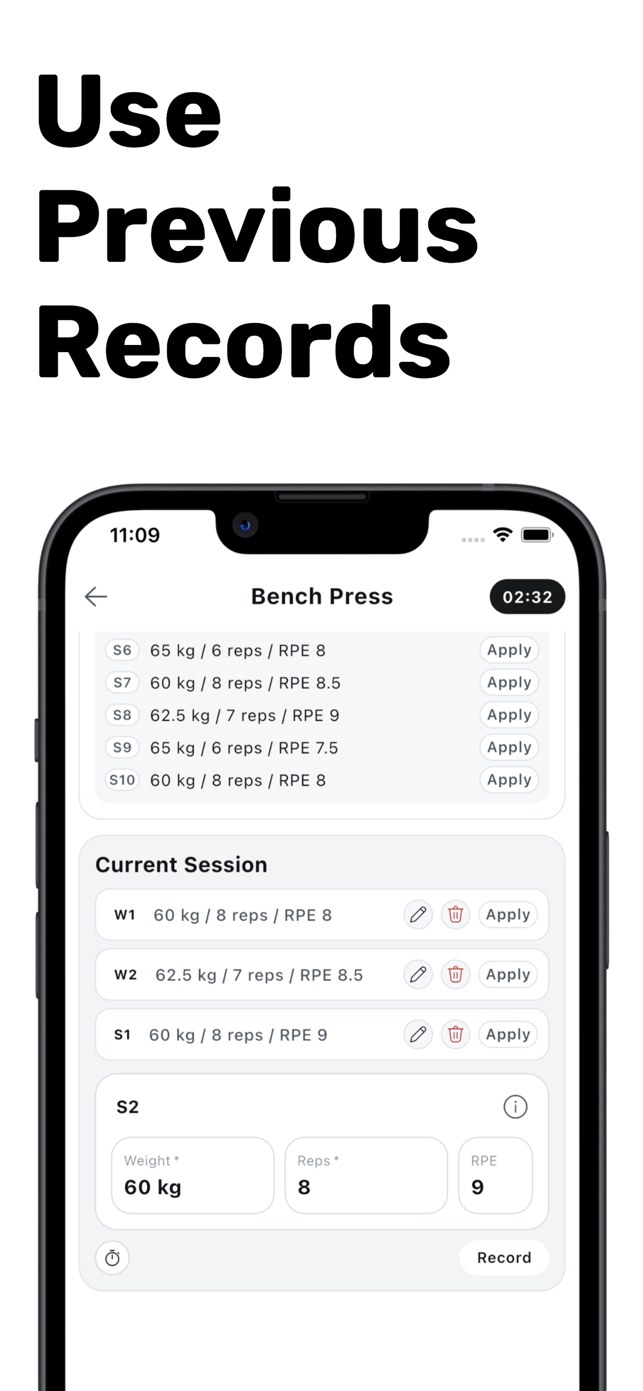 BYRECORD: Minimal Workout Log