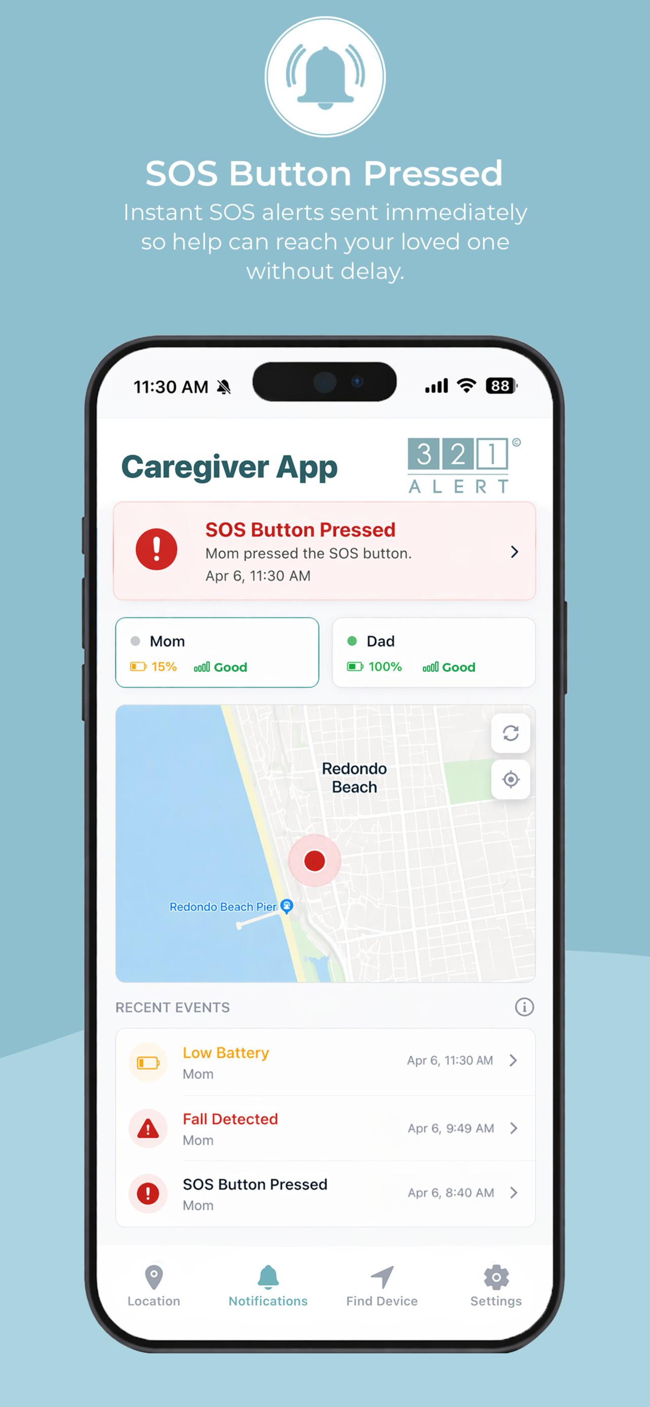 321 Alert - Caregiver App