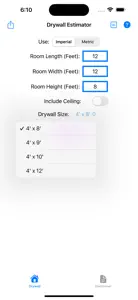 Drywall Room Estimator screenshot #2 for iPhone