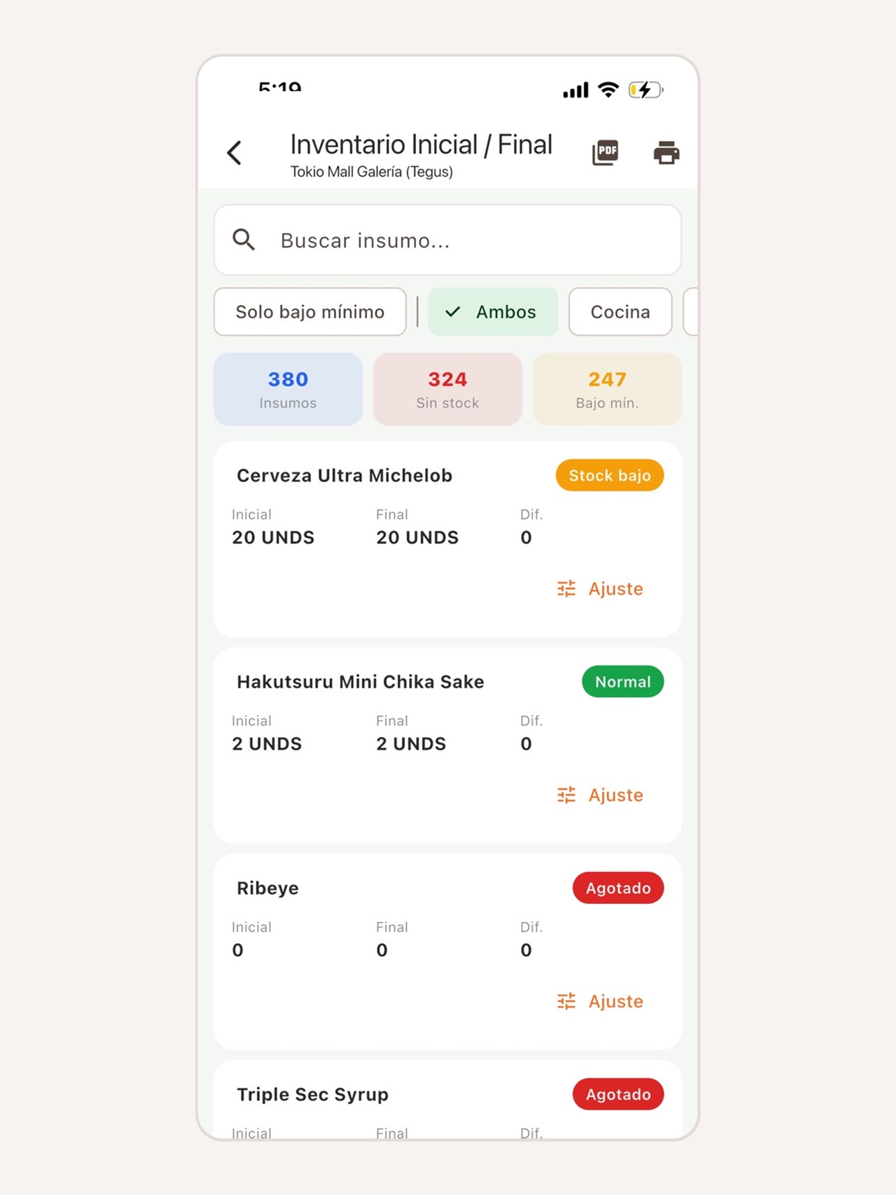 Screenshot 6 of Inventario para Restaurantes