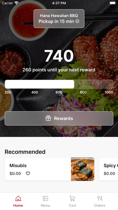 Hana Hawaiian BBQ iPhone screenshot 1 - Food & Drink app
