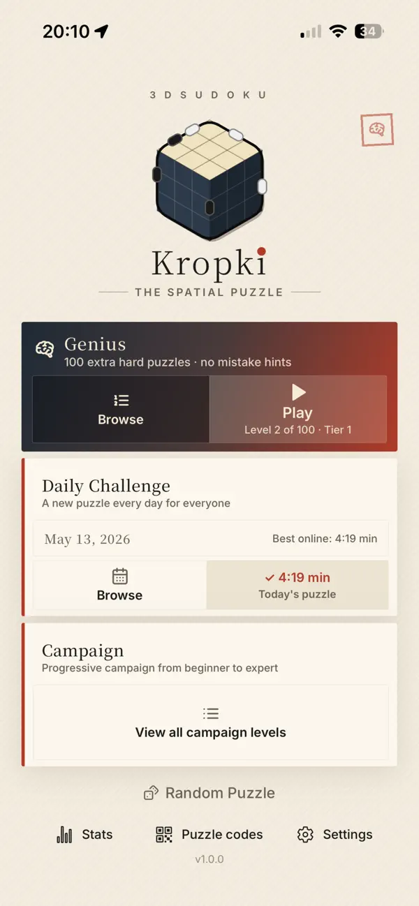 Screenshot #1 pour Kropki 3D Sudoku