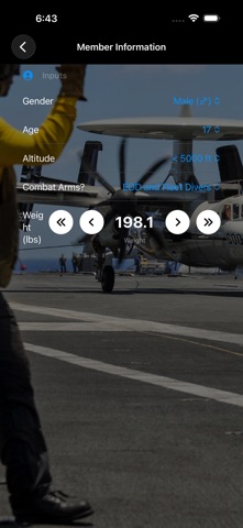 Navy PFA Calc Screenshot 2 of 10