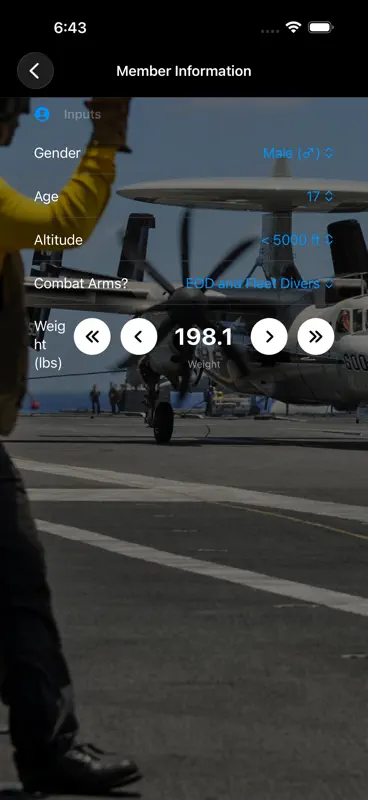 Navy PFA Calc screenshot 2 of 10