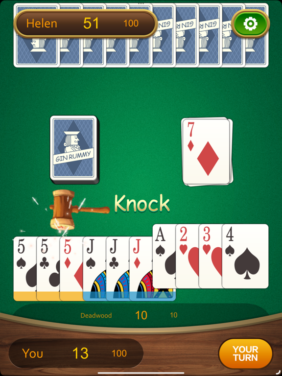 Gin Rummy Pro iPad screenshot 3 - Games app