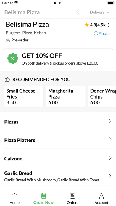 Belisima Pizza Screenshot