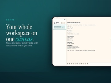 TextCalc iPad screenshot